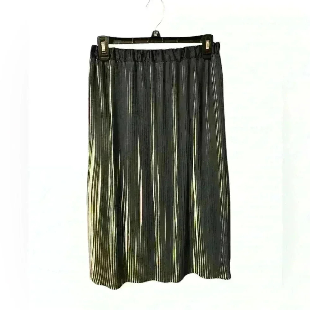 A Diva Navy & White Midi Pleated Skirt XS